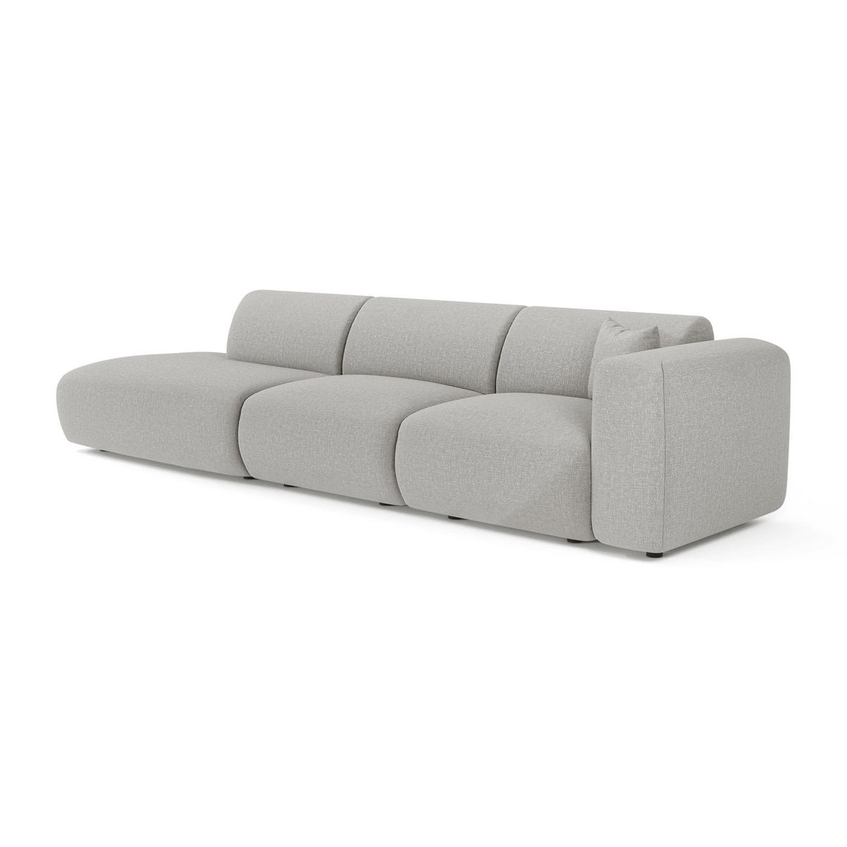 SOFA 5-Sitzer Rastergewebe Hellgrau 310cm - Hellgrau/Grau, Textil (310/73/96cm) - Sia Home