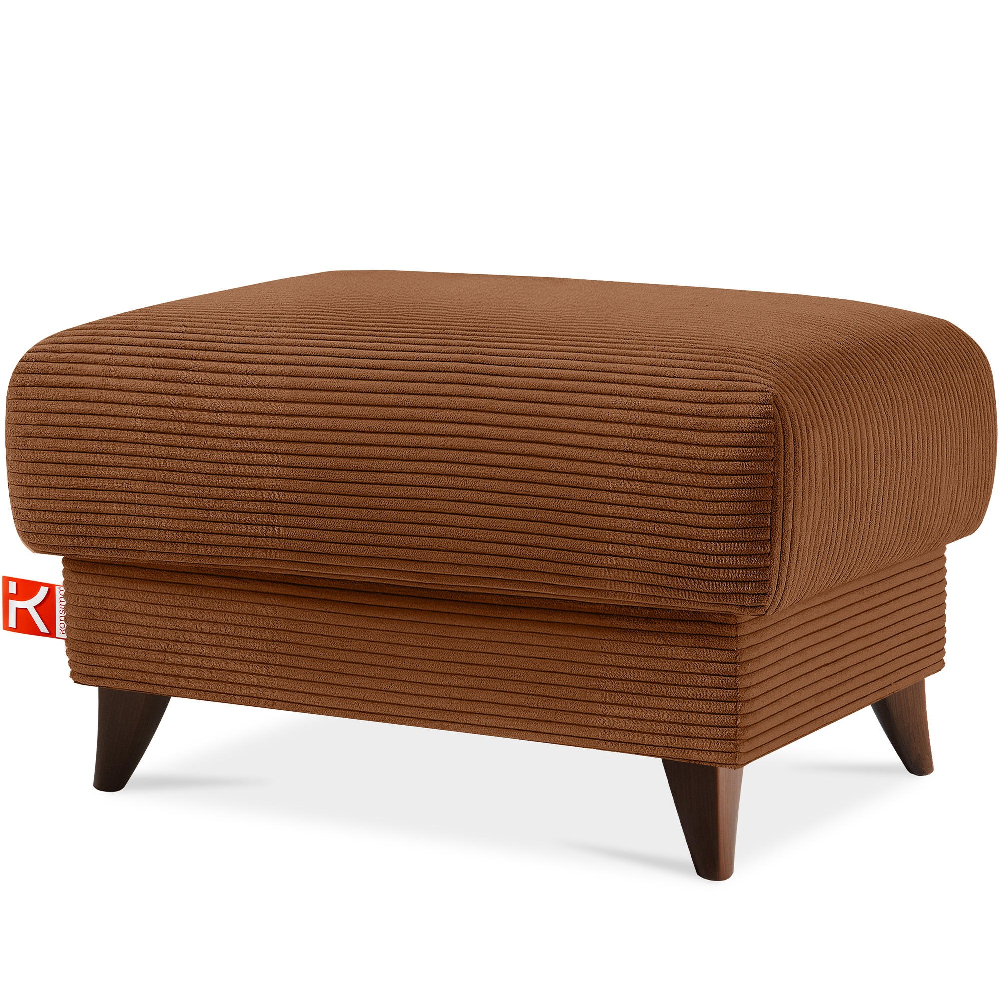 HOCKER GUSTAVO II, Rostbraun - Rotbraun/Braun, Holz/Holzwerkstoff (92/49/92cm) - KONSIMO®