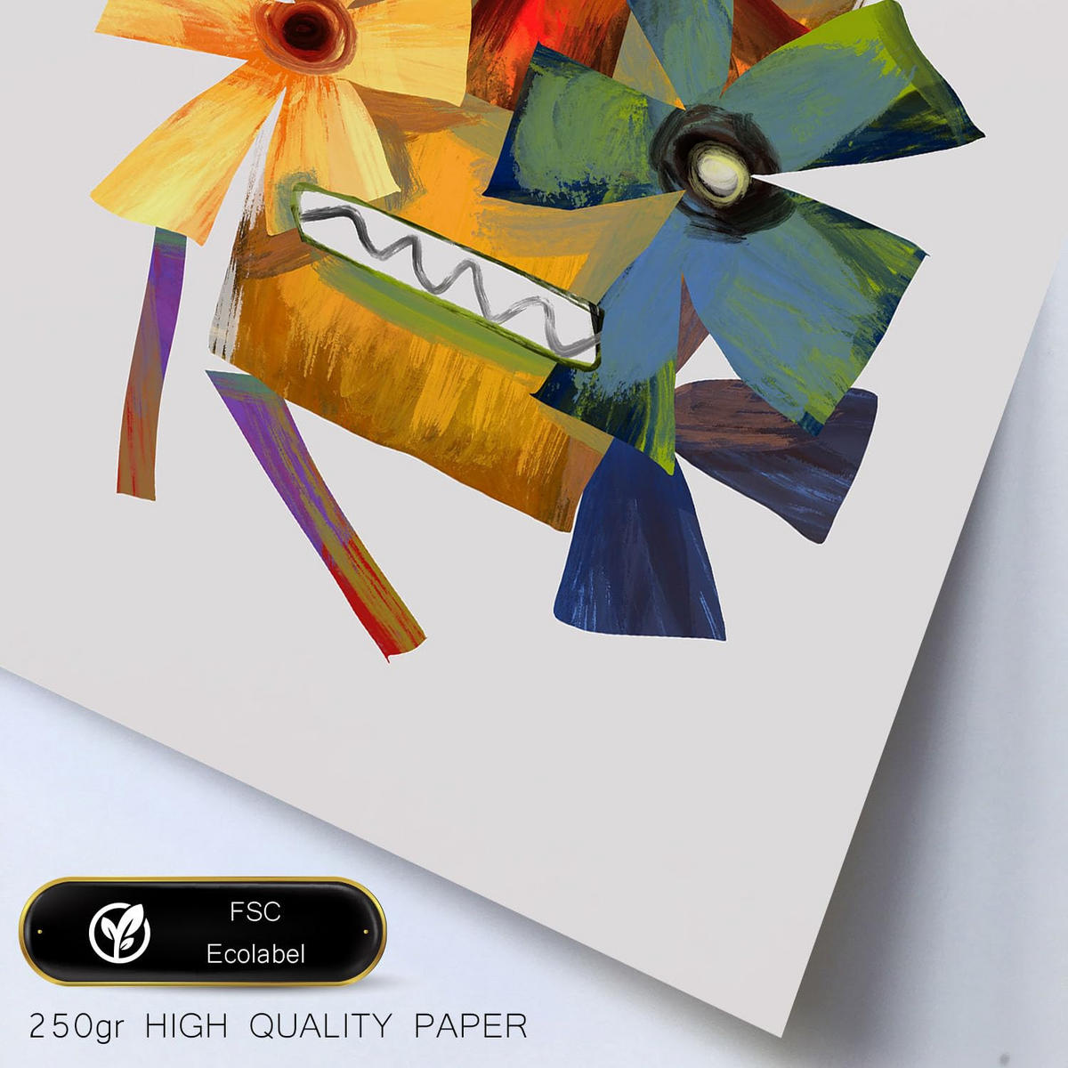 POSTER Set Mit 6 Handte Kunst In Blume Zusammenfassung Ästhetische Dekorative Gemälde Für Ihr Wohnzimmer Zuhause A3 & A4 Rahmen Aus Hellem Holz - Beige, Papier (29/3cm) - Nacnic