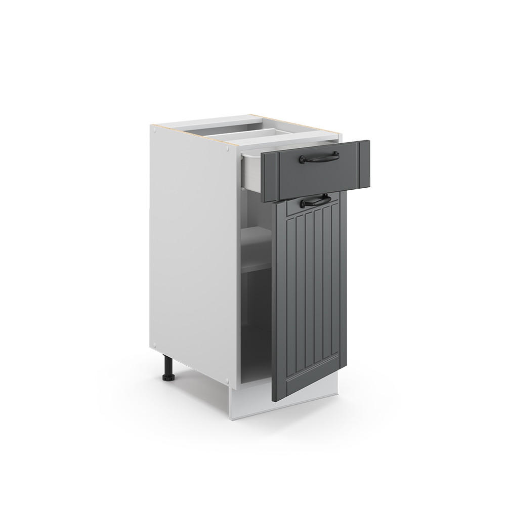 Thumbnail - Vicco Küchenunterschrank, Anthrazit, Weiß, Holzwerkstoff, 3 Fächer, 1 Schubladen, Rechteckig, 40x82x51.6 cm, Küchen, Küc...