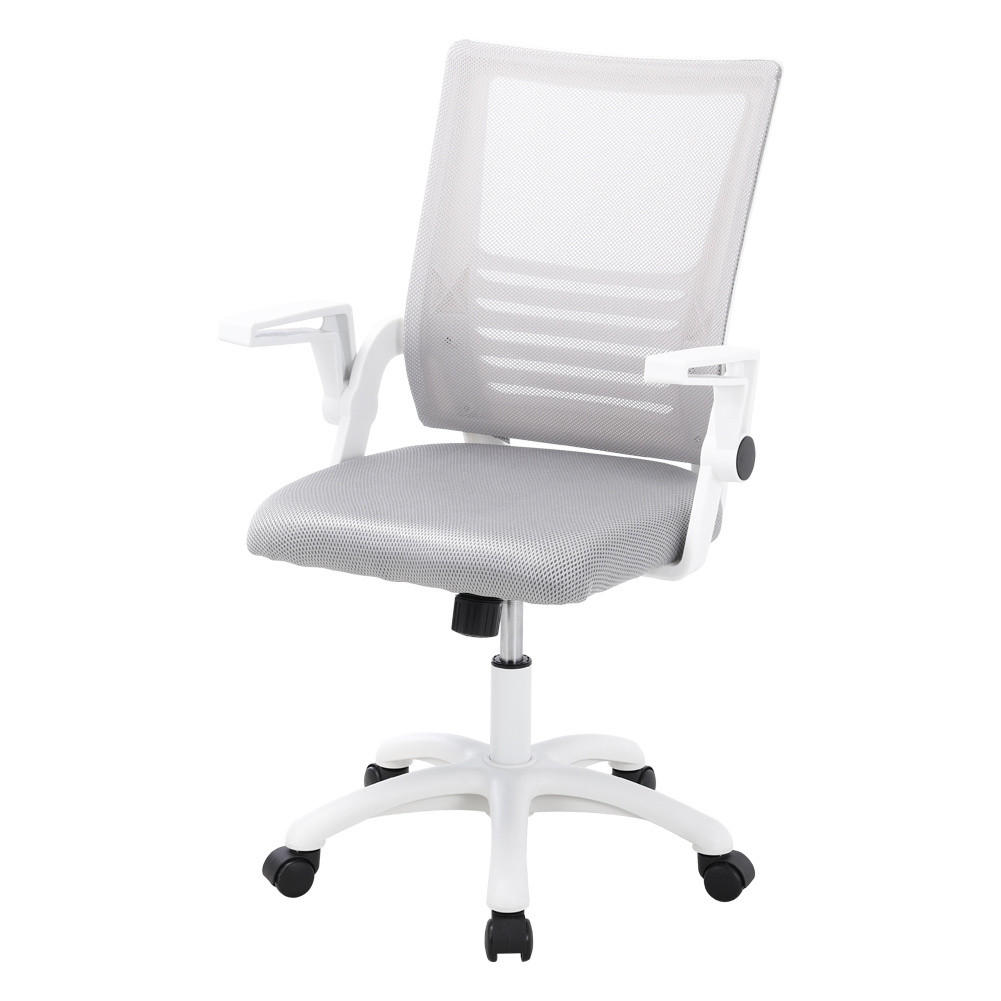 BÜROSTUHL Höhenverstellbar 360°-Drehbar Armlehnen Rollen Grau - Weiß/Grau, Kunststoff (60/101/45cm) - Livingandhome