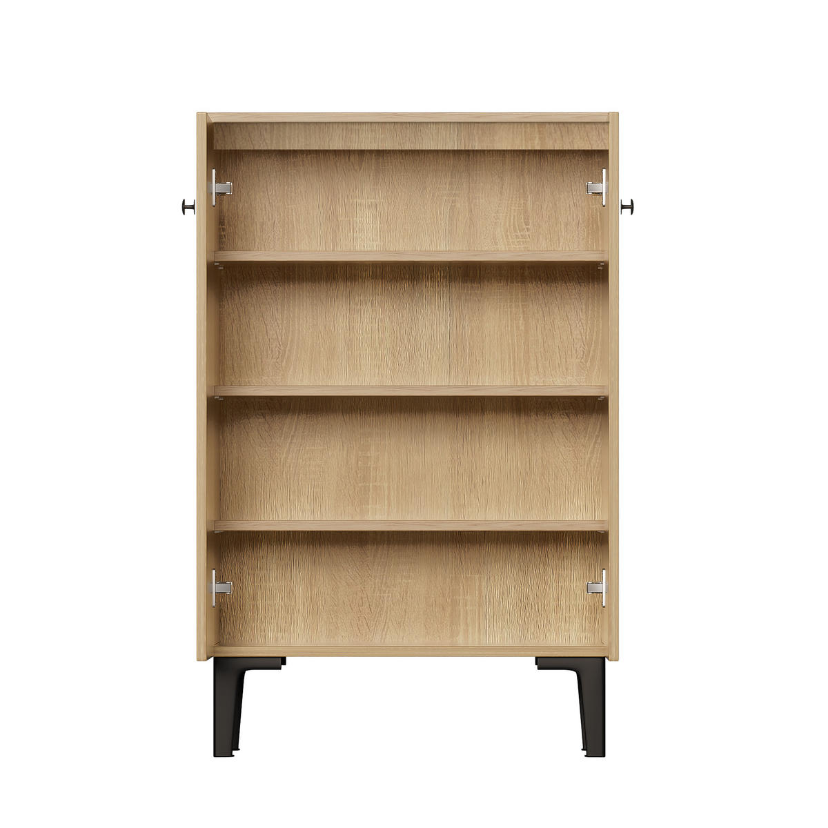 SCHUHSCHRANK 2 Türen Stauraum Mehrschichtige Böden Ablage - Naturfarben, Holzwerkstoff (31.5/95/60cm) - FLIEKS