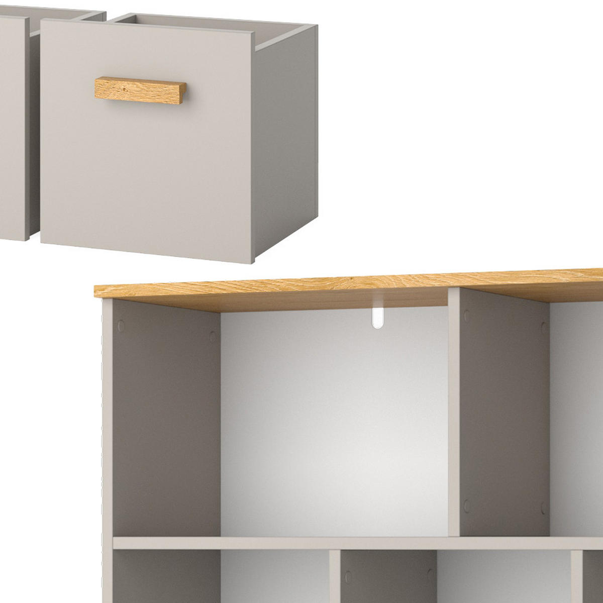 KINDERREGAL Malia Cashmere-Eiche 98.4 x 113.4 cm - Kaschmir, Holzwerkstoff (98.4/113.4/32.6cm) - VitaliSpa