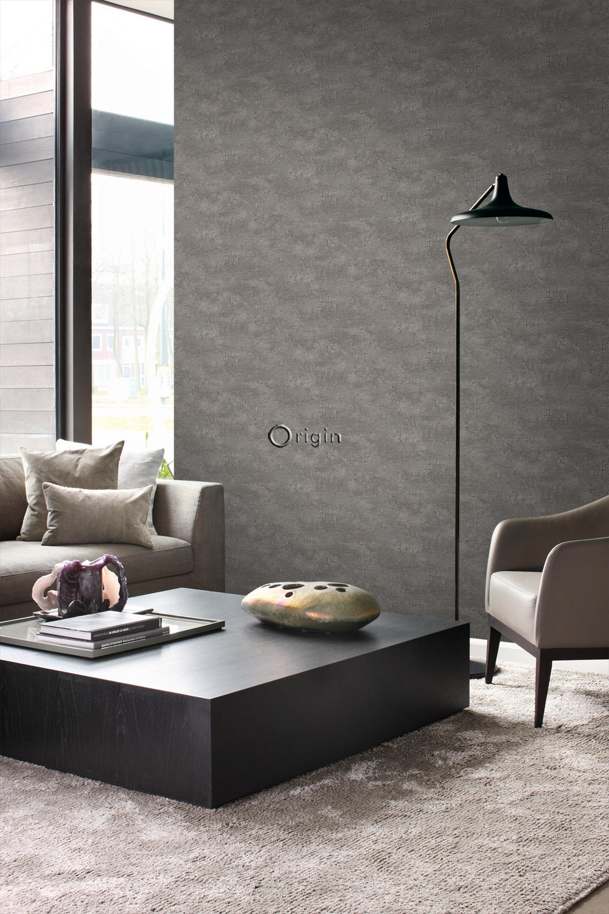 TAPETE Naturstein mit Craquelé-Effekt 53 cm x 10.05 m - Braun, Papier (53/1000cm) - Origin Wallcoverings