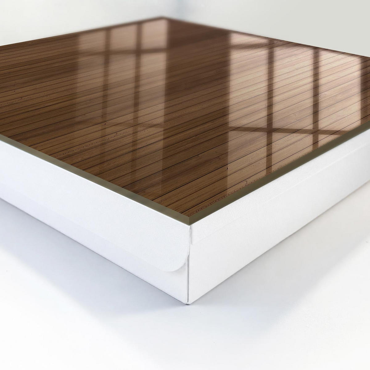 SCHLÜSSELBOX Weiß 30x30 cm – Türöffnung nach rechts - Holzbretter - Braun, Metall (30/30/5cm) - TULUP