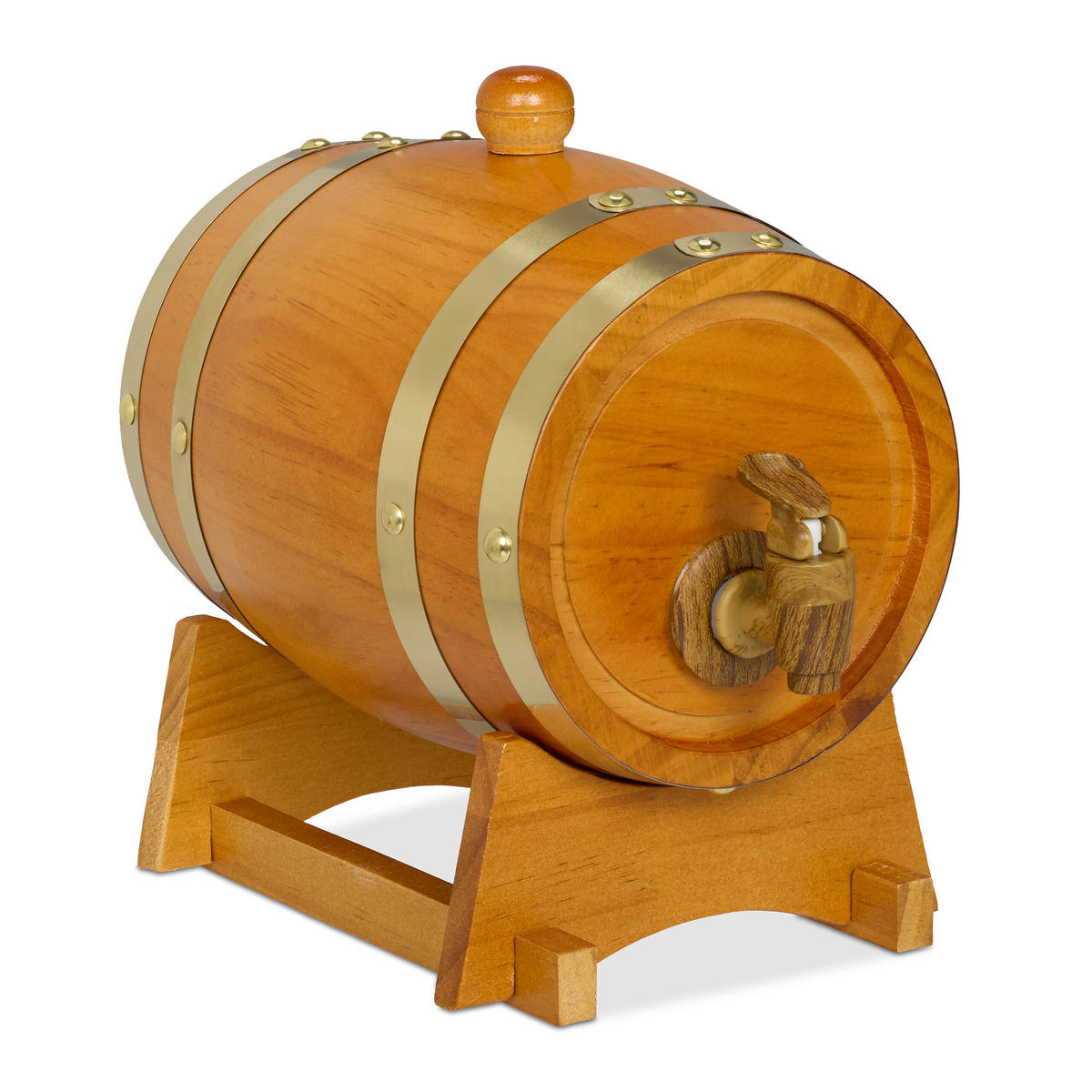 WHISKYFASS - Hellbraun, Holz/Kunststoff (1.25L) - Relaxdays