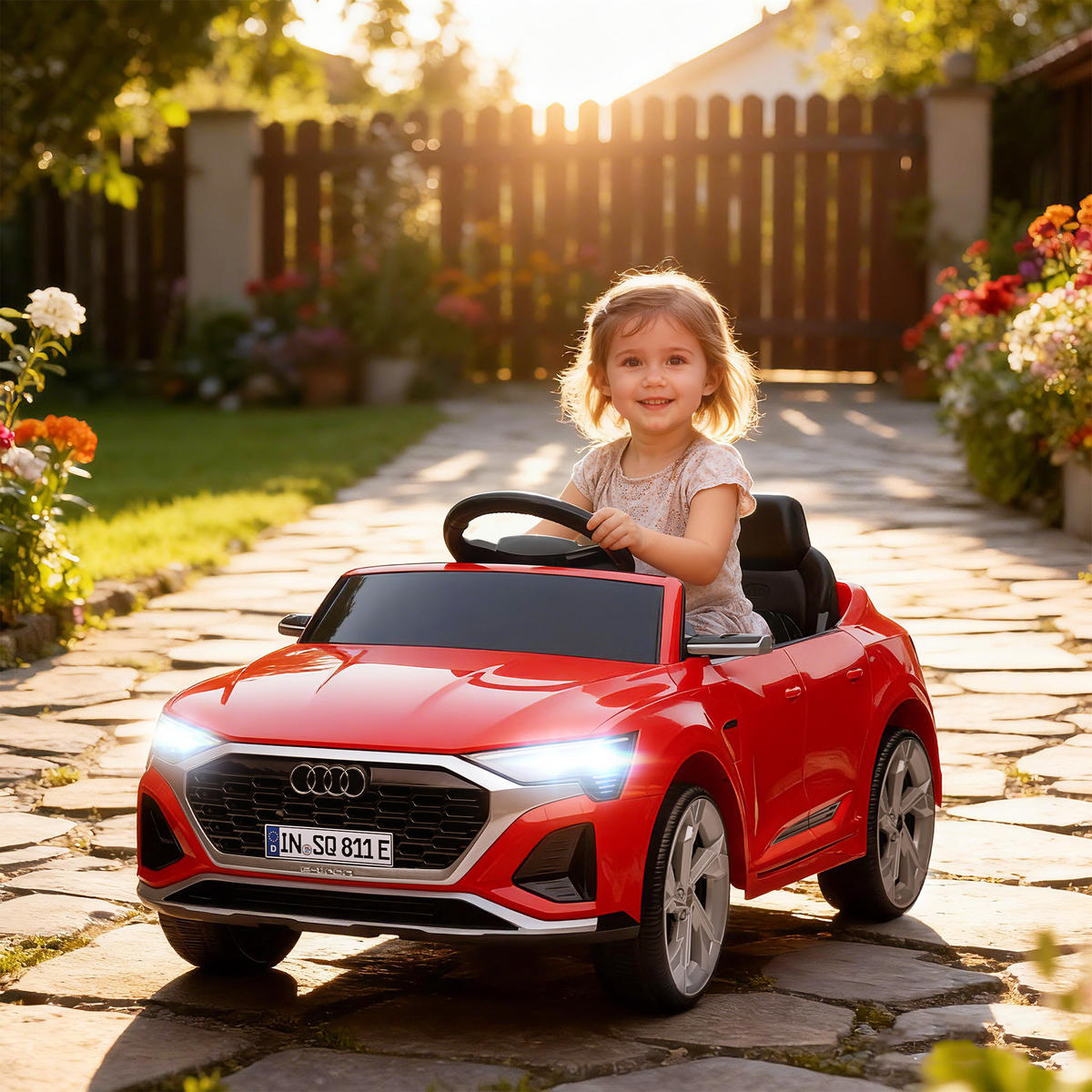 EELEKTRO-KINDERAUTO DE-06281 Audi Q8 lizenziert mit Fernsteuerung Rot - Rot, Kunststoff/Metall (98/49.5/43cm) - ComfortXL