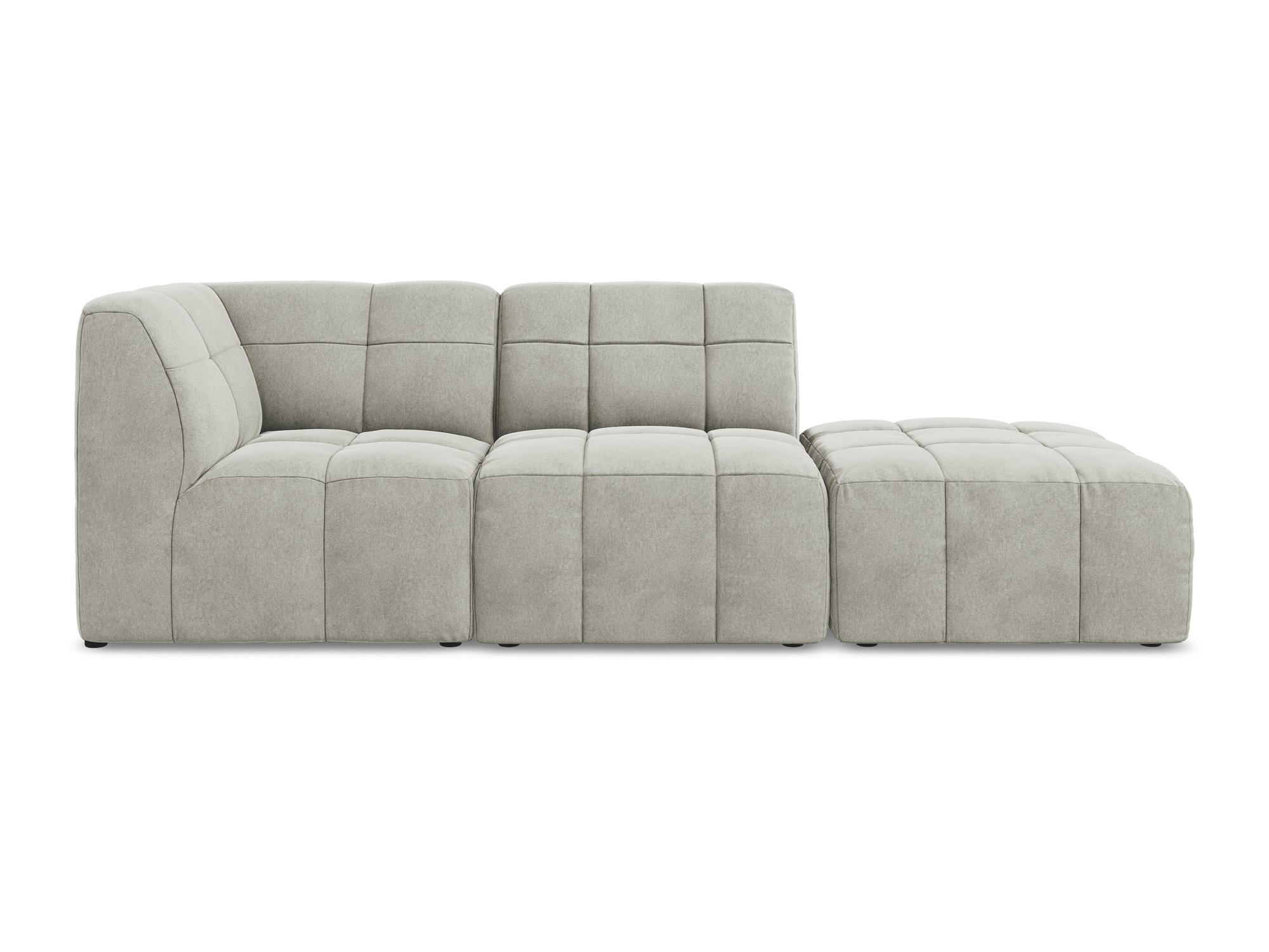 ECKSOFA Rechts Samt Stoff Grau - Hellgrau/Schwarz, Holzwerkstoff/Kunststoff (240/90cm) - Makamii