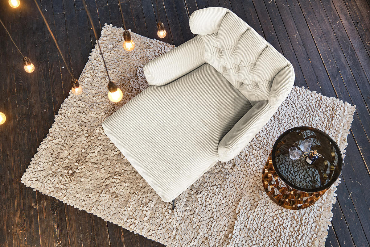 LONGSEAT CHAMRE Beige - Beige/Schwarz, Textil/Metall (130/95/160cm) - KAWOLA