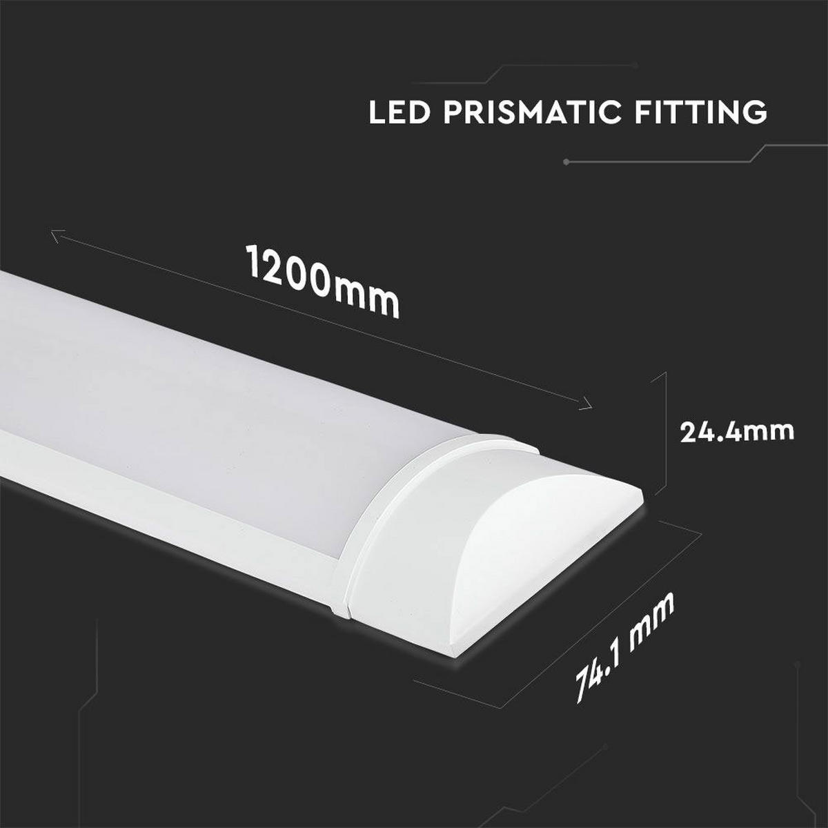 LED UNTERBAULEUCHTE Weiß 120 cm - Weiß, Kunststoff (120/7.41/2.44cm)
