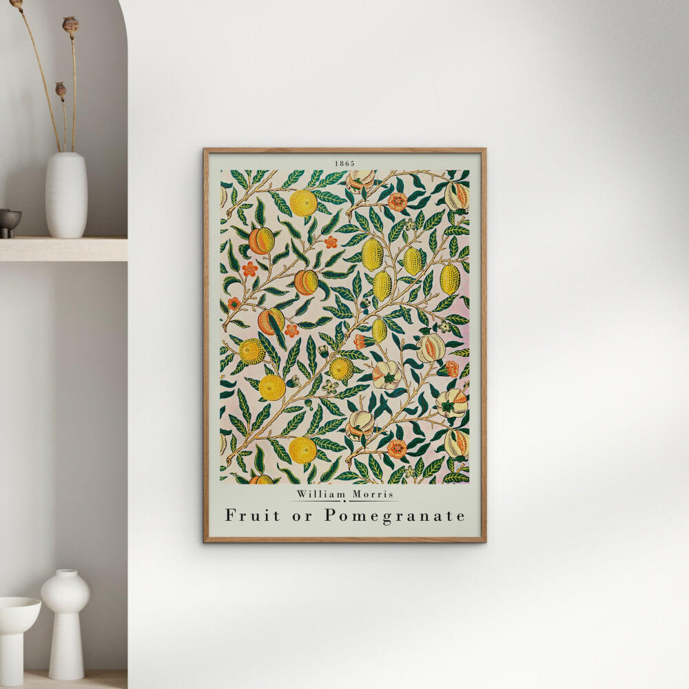 POSTER mit Rahmen William Morris - Pomegranate - Eichefarben/Multicolor, Holz/Papier (30/40cm) - Poster&Frame