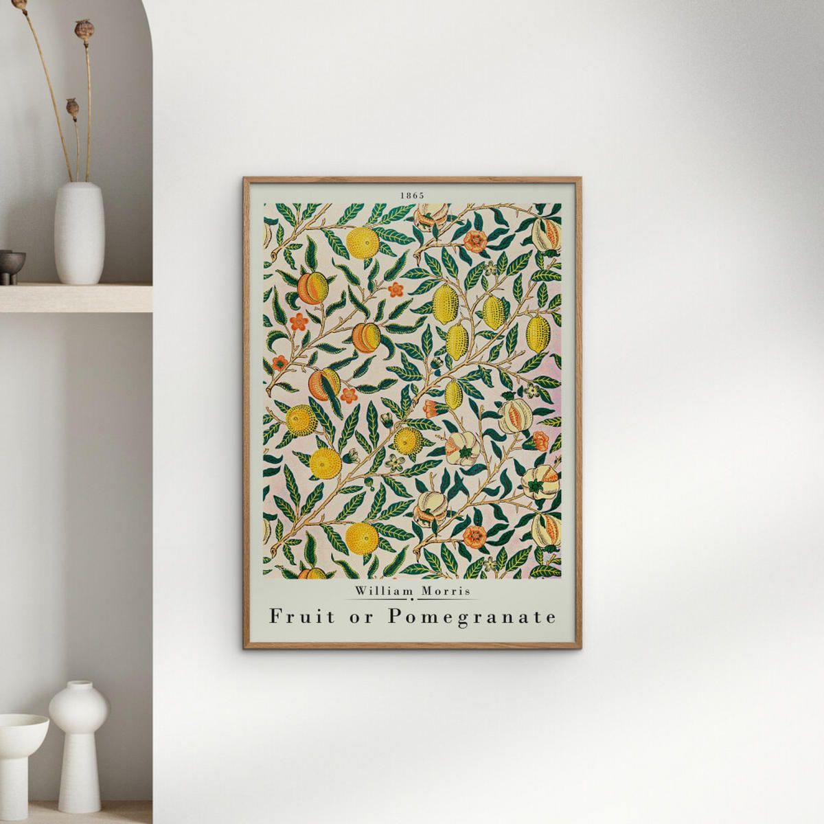 POSTER mit Rahmen William Morris - Pomegranate - Eichefarben/Multicolor, Holz/Papier (30/40cm) - Poster&Frame