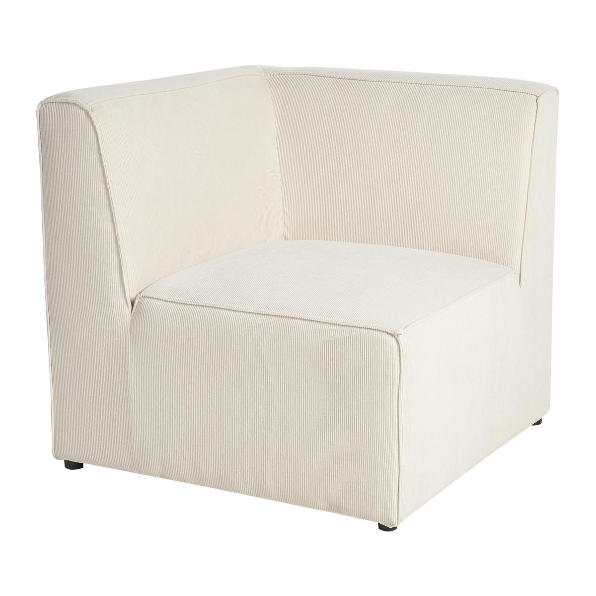 3-SITZER-SOFA Cord hellbeige mit Ottomane Lemvig - Beige, Textil (250/78/83cm) - Beliani