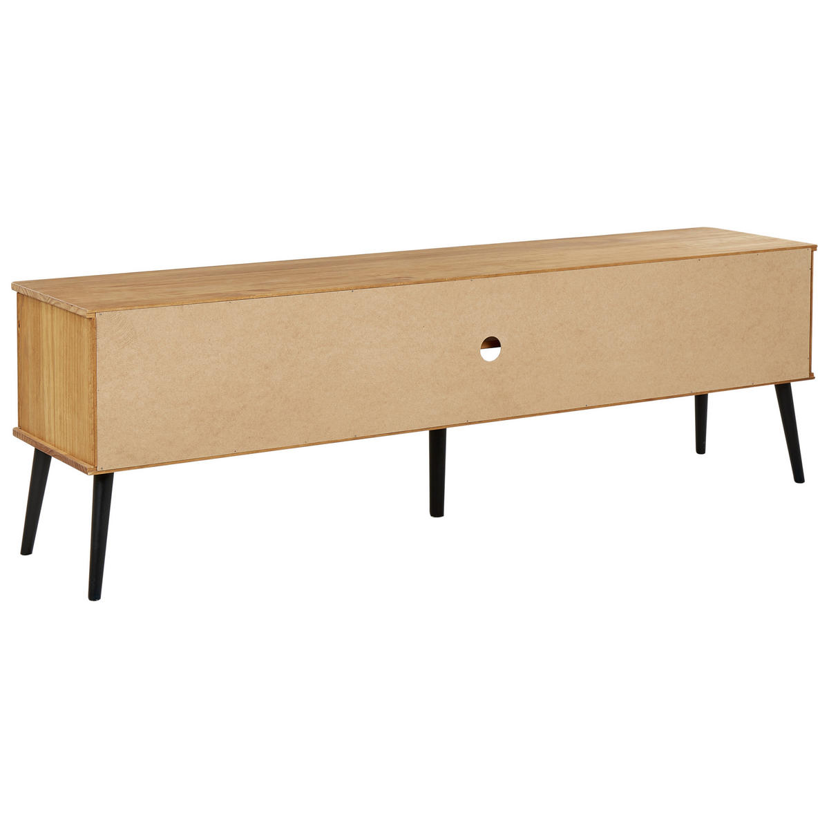 TV-MÖBEL Kiefernholz Braun Timmins - Schwarz/Braun, Holz (180/56/40cm) - Beliani