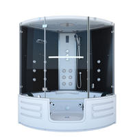 DAMPFDUSCHE Whirlpool Duschkabine K70-SW-TH - Schwarz, Glas/Kunststoff (150/217/150cm) - AcquaVapore by Sandra Jentho