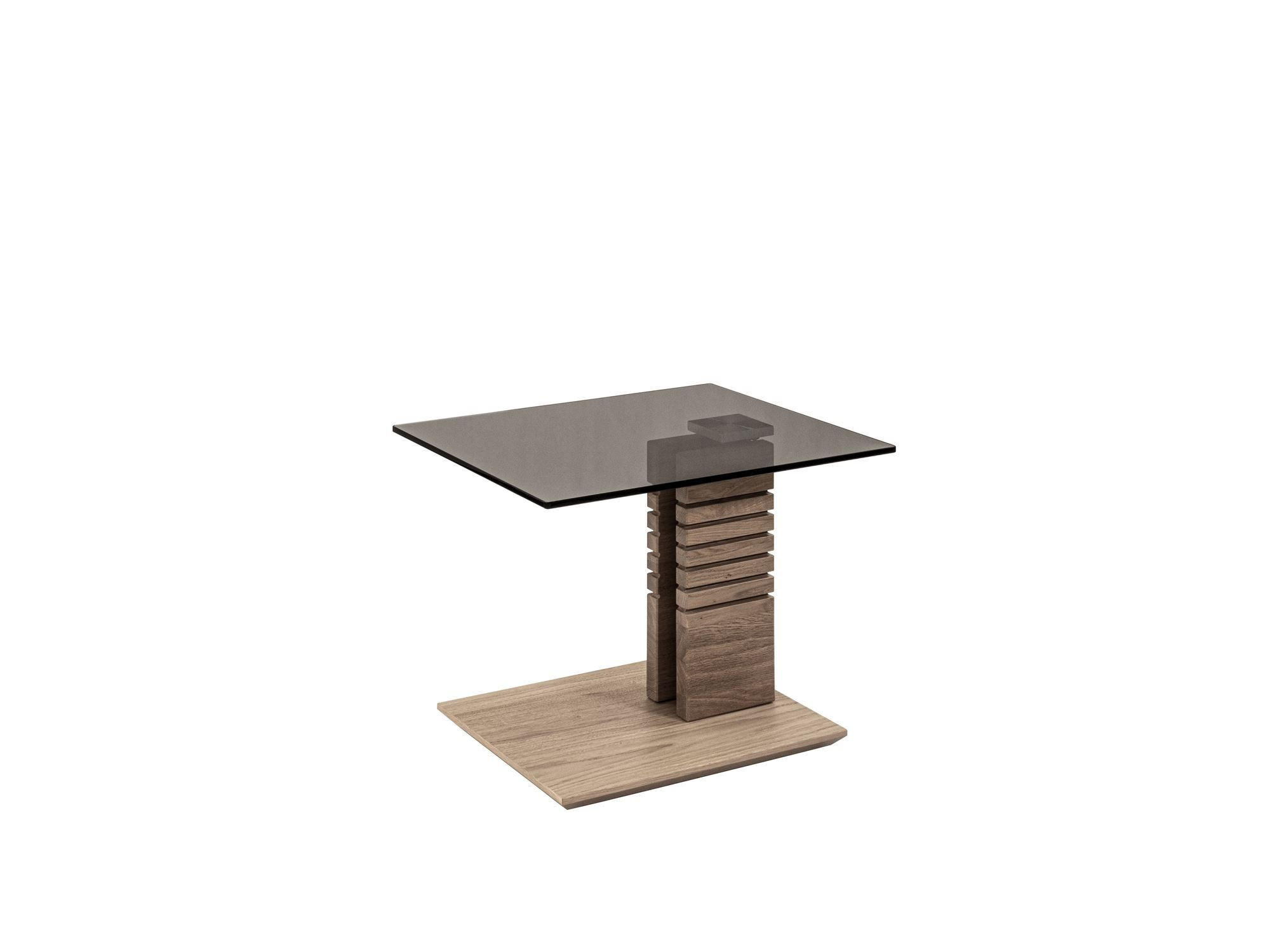 BEISTELLTISCH Celinka 55x47x47 höhenverstellbar Wildeiche/Parsol - Braun, Glas (55/47/47cm) - 58aufmkessel