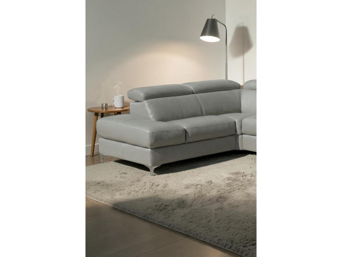 ECKSOFA Avenger Echtleder Schwarz - Schwarz, Leder/Metall (224/81/271cm)