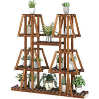 PFLANZENTREPPE Braun - Braun, Holz (27/114/113cm) - COSTWAY