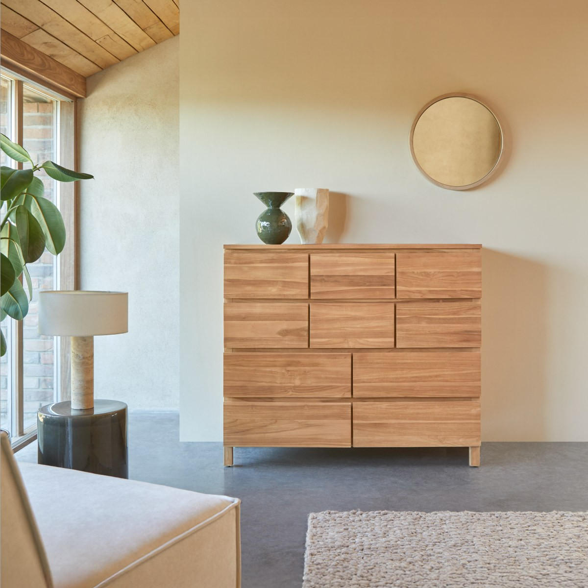 KOMMODE Milano Natur aus Teak - Naturfarben, Holz (120/105/40cm) - Tikamoon