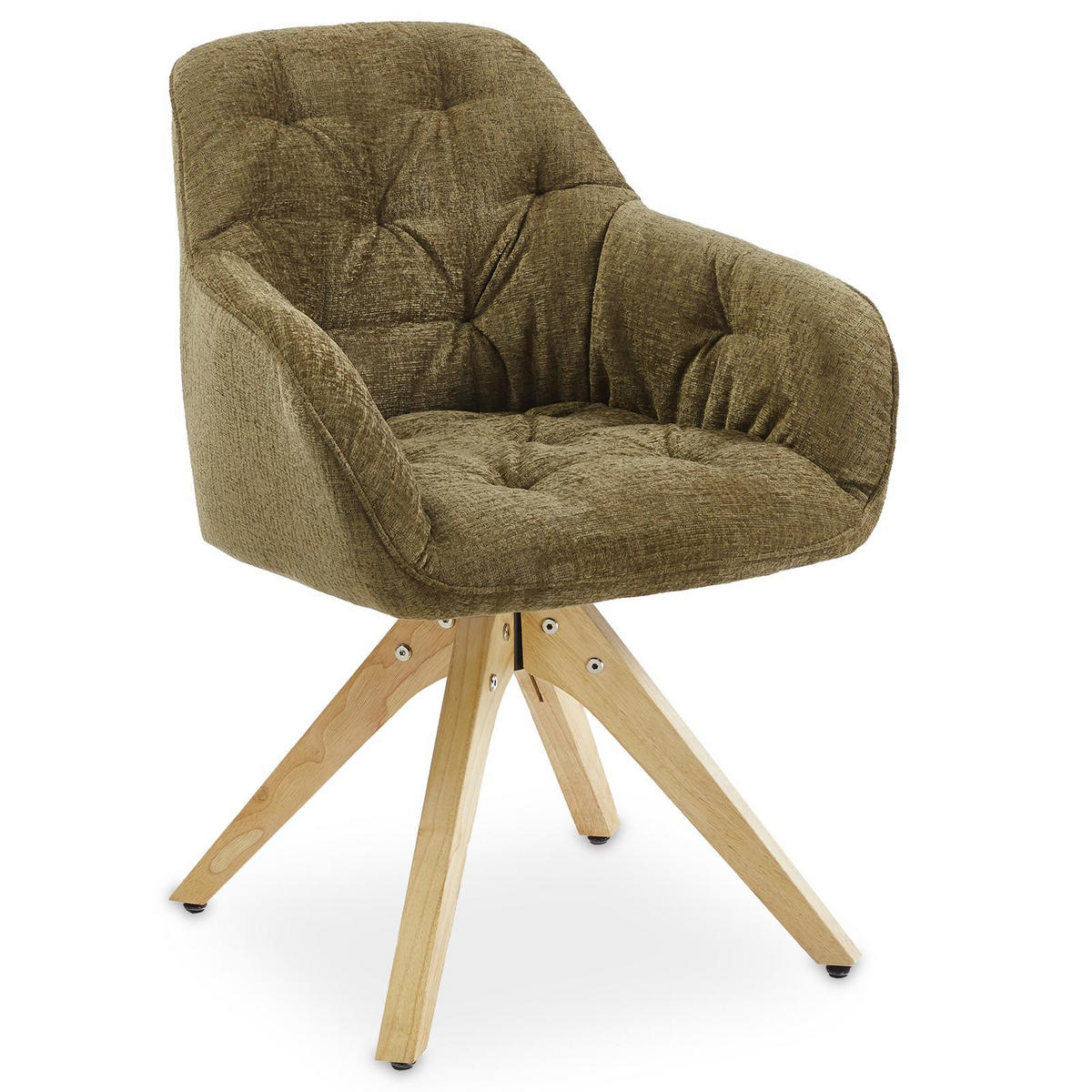 ESSZIMMERSTÜHLE SAGA 2er-Set olivgrün - Olivgrün, Textil (57/81/62cm) - IDIMEX