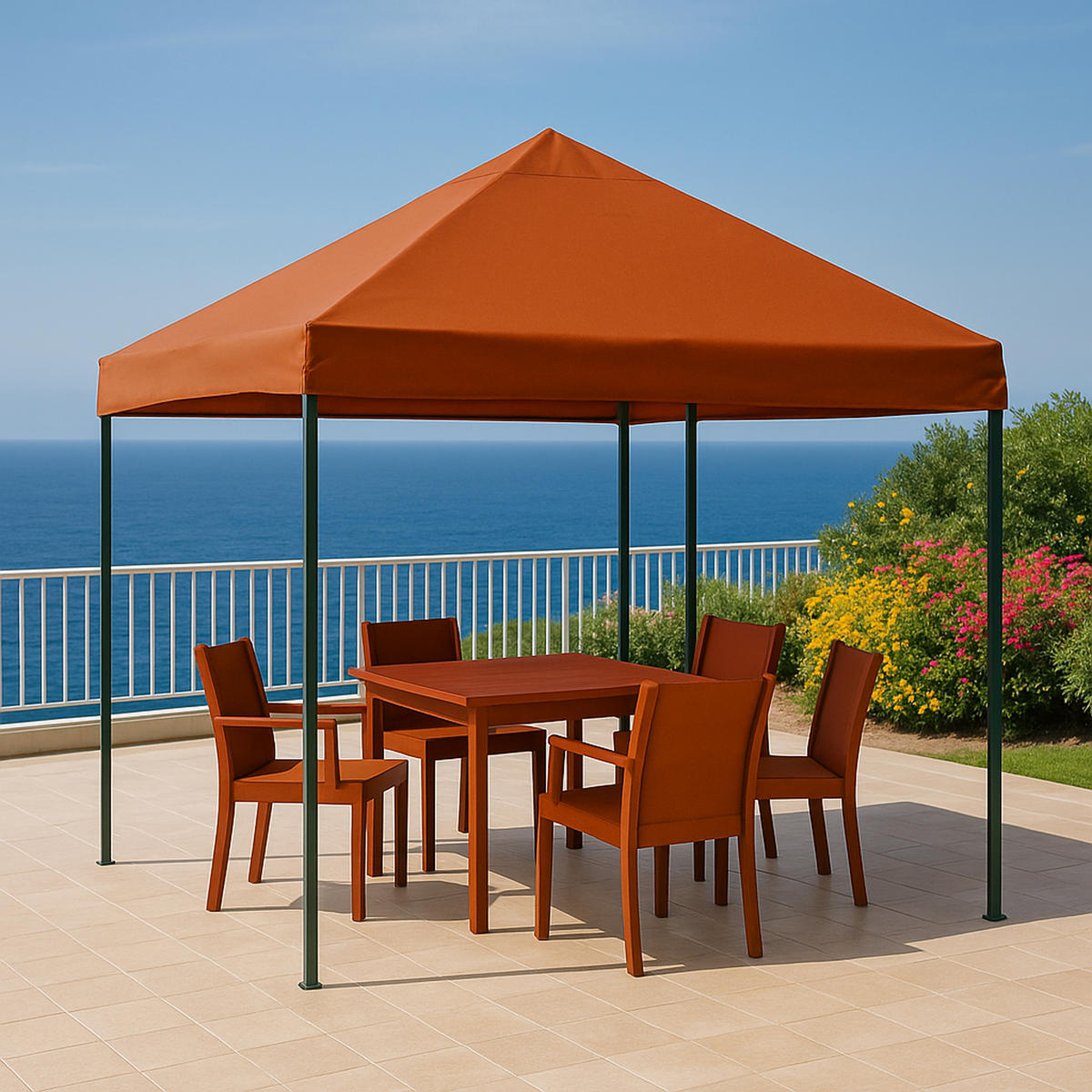 ERSATZDACH für Pavillons 3x3m, Pavillondach Toro, Wasserdicht, Farbe: Terracotta - Braun, Kunststoff (300/0.3/300cm) - TPFGarden