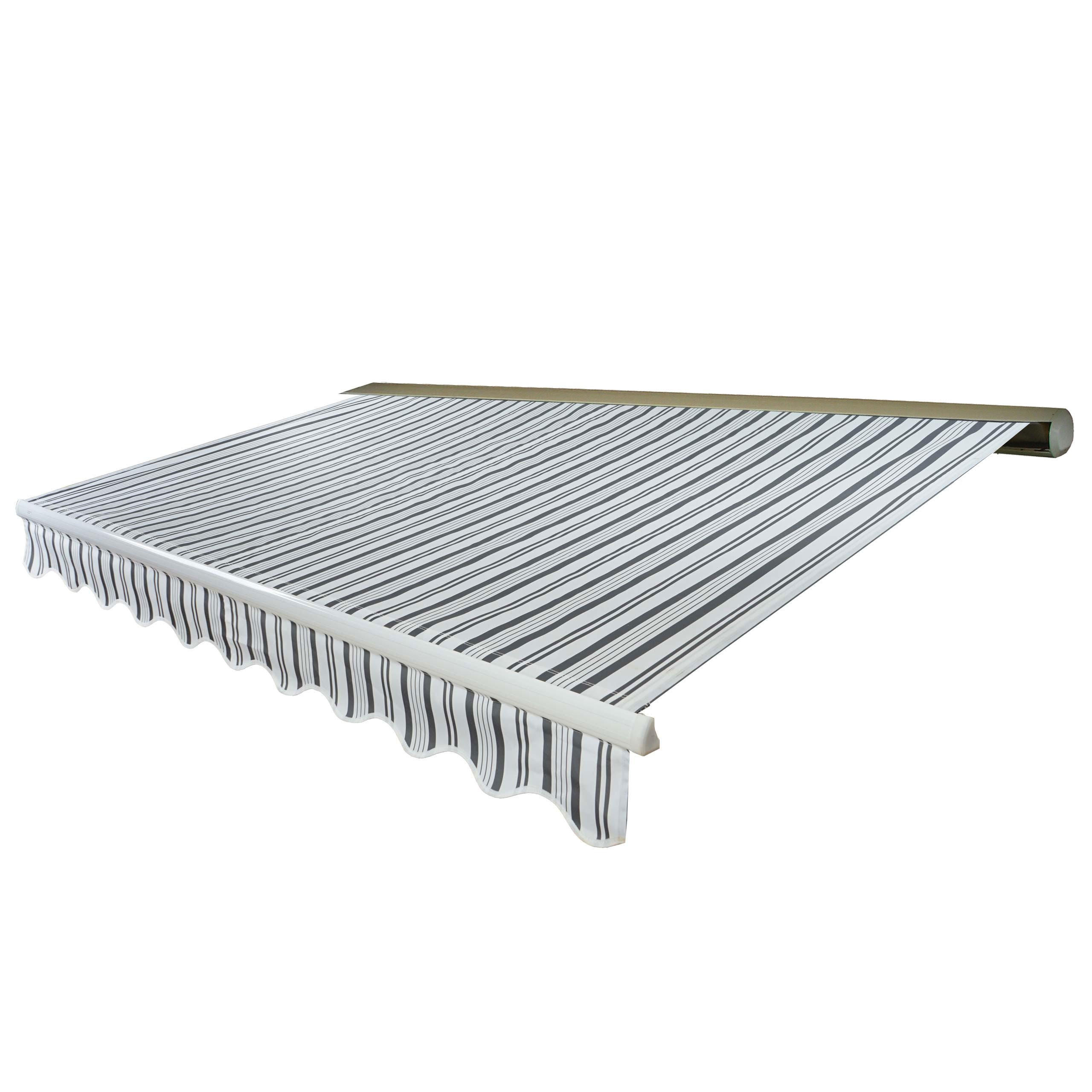 KASSETTEN-MARKISE MIT VOLANT Grau, Weiß - Weiß/Grau, Textil (400/23/300cm) - MCW