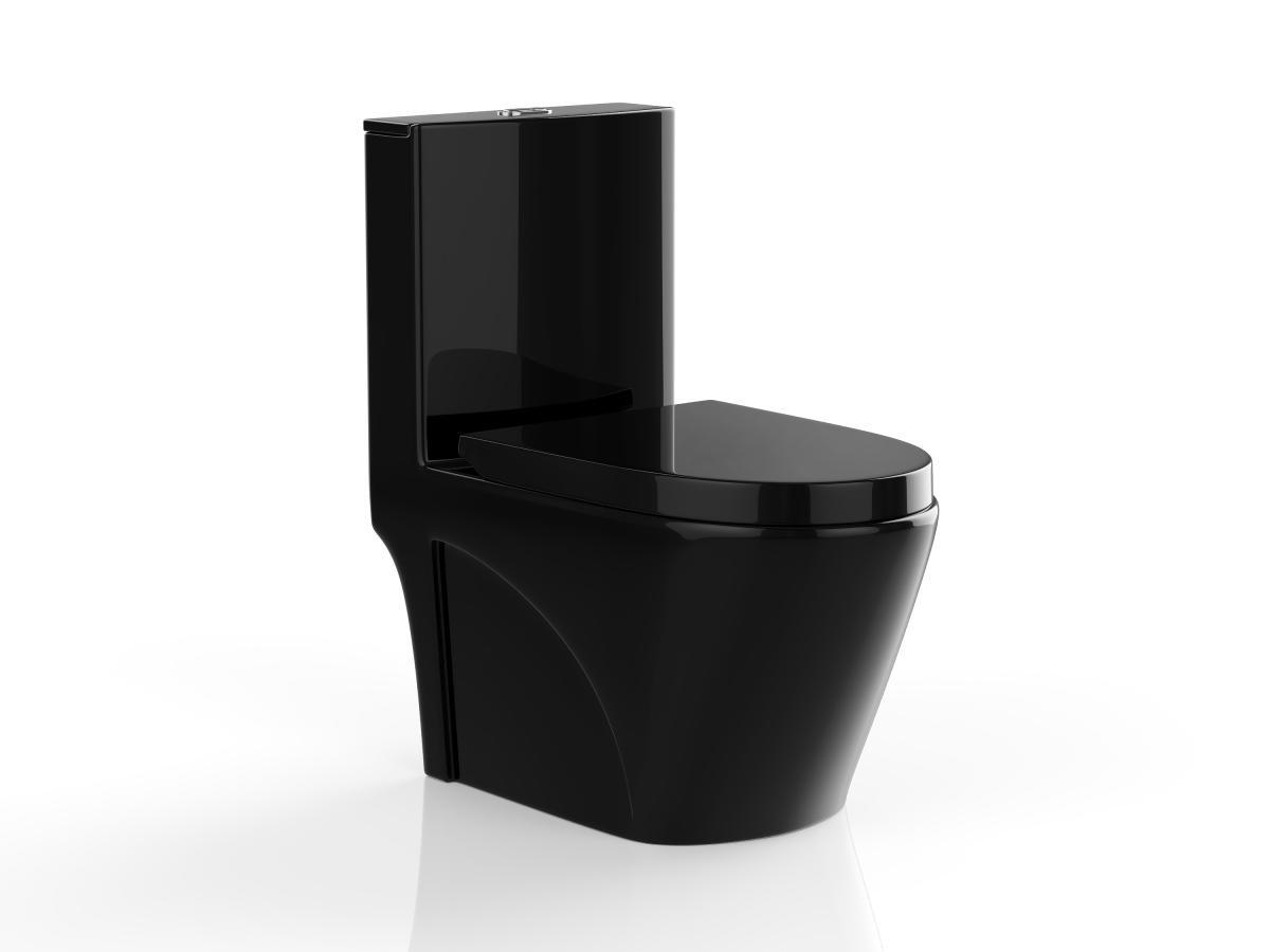 STAND-WC aus Keramik - Schwarz Hochglanz - NAGILAM - Schwarz Hochglanz, Keramik (69/78.5/39cm) - Vente-Unique