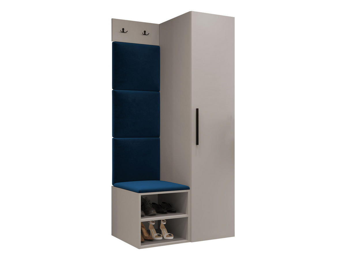 GARDEROBEN-SET Medi III - Blau/Kaschmir, Holzwerkstoff/Kunststoff (40/191/50cm) - MIRJAN24