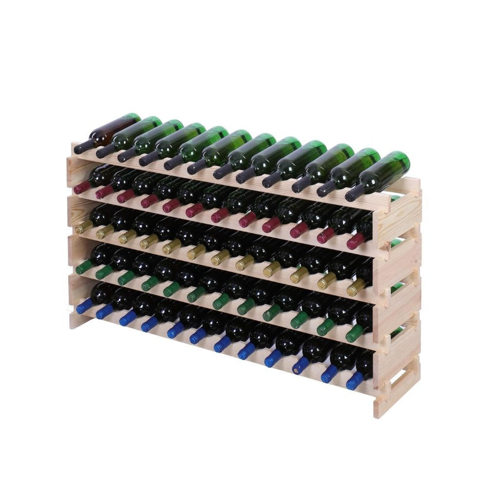 WEINREGAL VINOTECA FLEX PRO HxBxT 65x123x28cm 60 Flaschen auf 5 Ebenen Natur unbehandelt - Naturfarben, Holz (123/65/28cm) - PROREGAL
