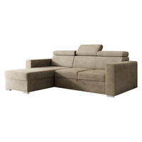 ECKSCHLAFSOFA Pedro 2rLC - Hellbraun/Silberfarben, Holz/Kunststoff (235/170cm) - MIRJAN24