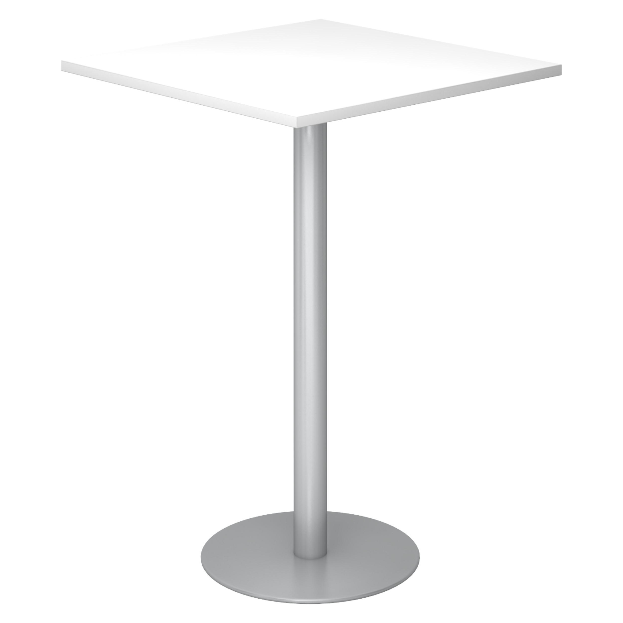 STEHTISCH eckig STH 80/80/111,6 cm in Weiß/Silberfarben - Silberfarben/Weiß, Holzwerkstoff (80/80/111.6cm) - bümö