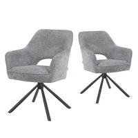 DREHSTUHL Mika-Ben 2er-Set - Dunkelgrau/Schwarz, Textil/Metall (60/87/65cm) - DUBI Möbel