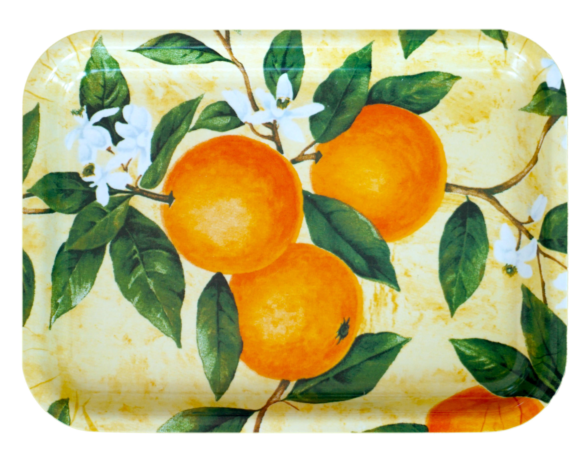 TABLETT Orangenhain, rechteckige Melamin Serviertablett 31x23 cm - Orange, Kunststoff (23/2/31cm) - Lashuma