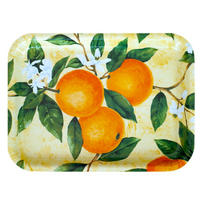 TABLETT Orangenhain, rechteckige Melamin Serviertablett 31x23 cm - Orange, Kunststoff (23/2/31cm) - Lashuma