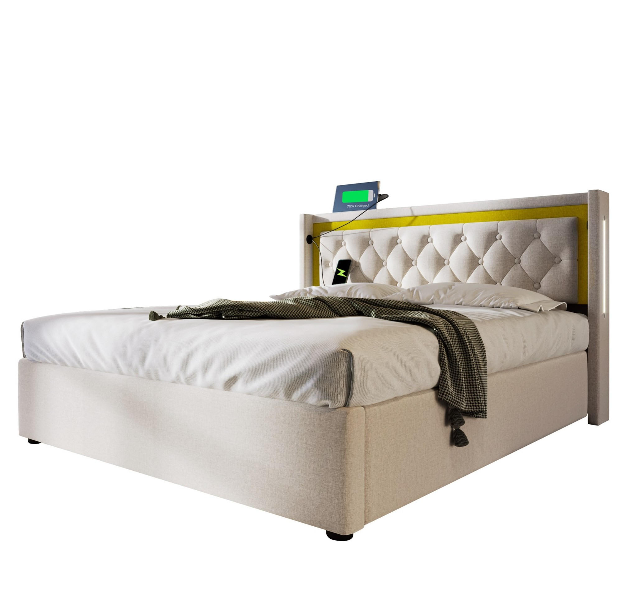 Beauniv Bett Beige 140x200 cm