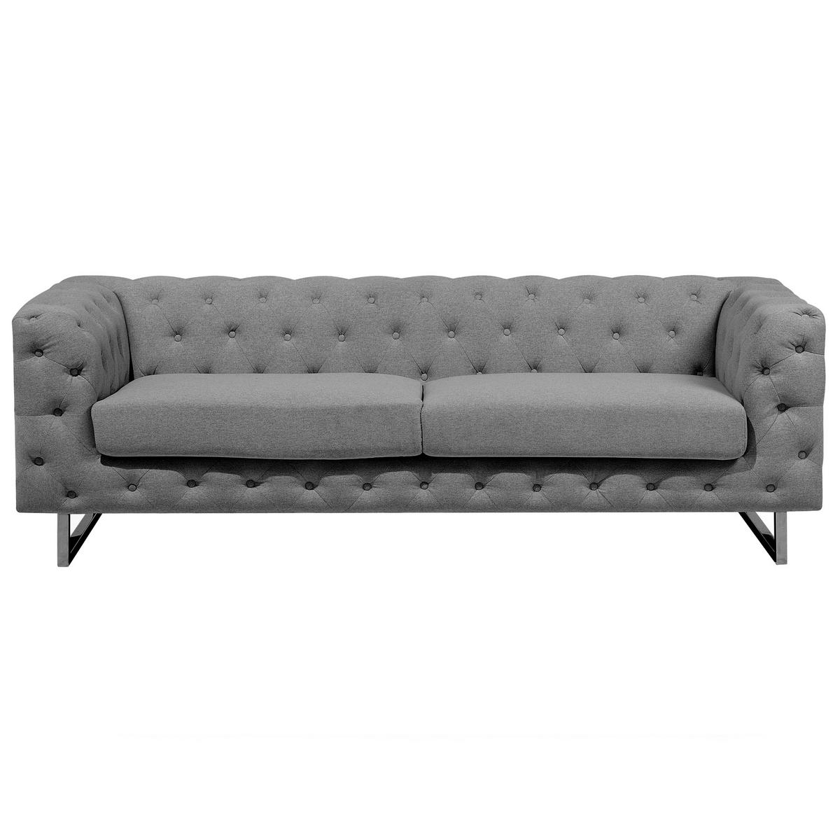 5-SITZER SOFA SET Polsterbezug Hellgrau Vissland - Grau, Textil (215/71/87cm) - Beliani