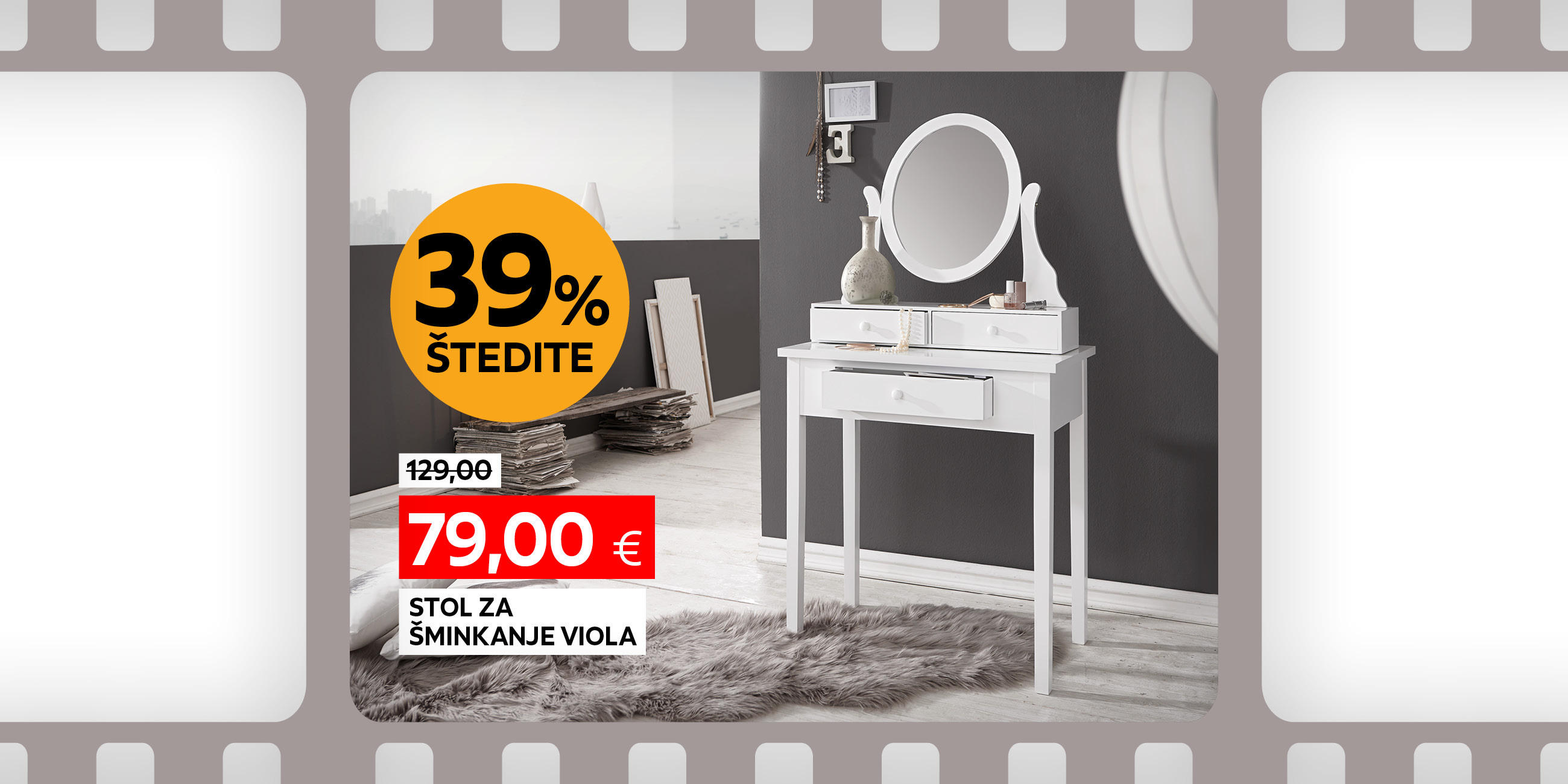 stol za šminkanje Viola umjesto 129,00 € nova cijena 79,00 € štedite 39%