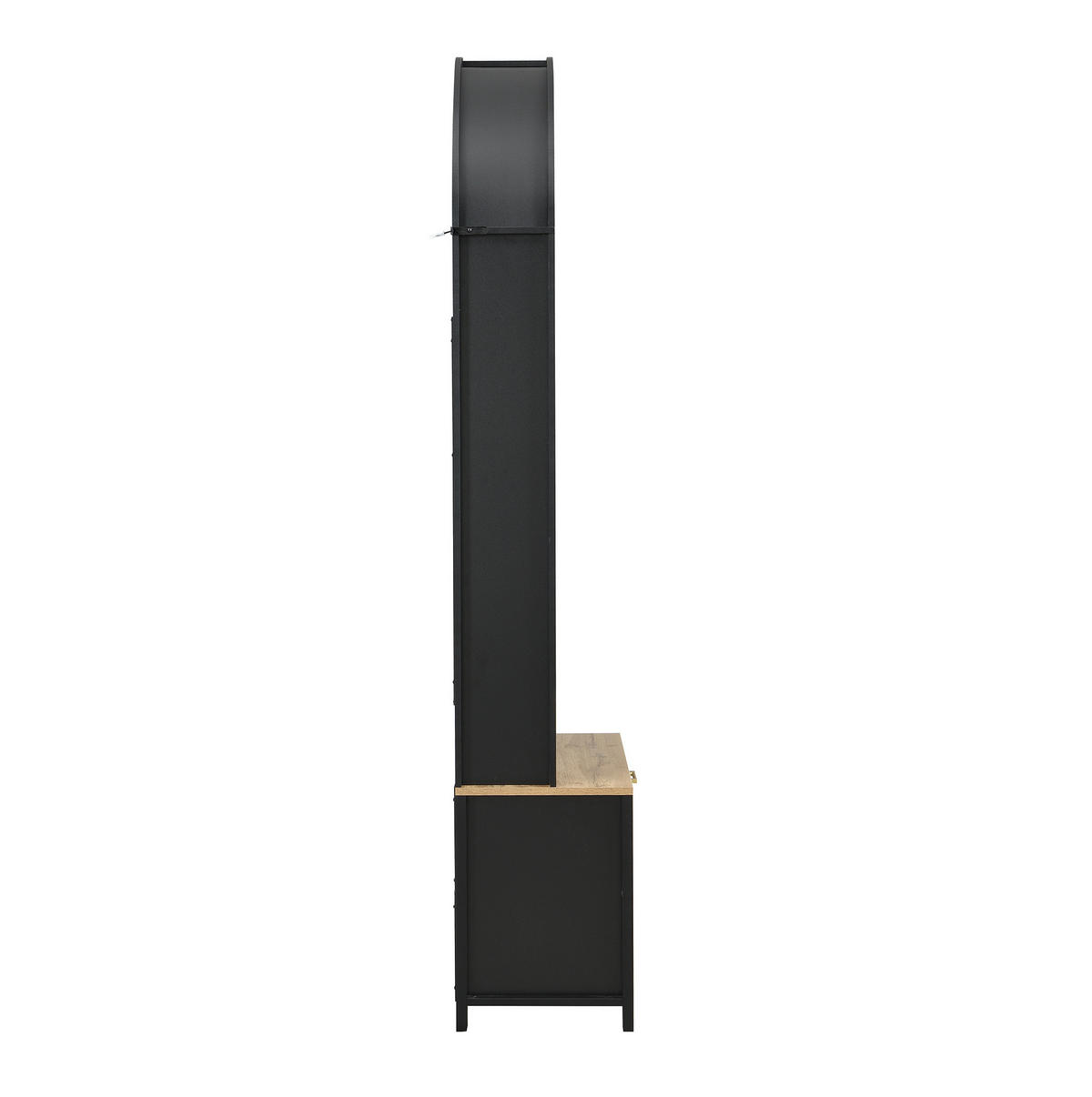GARDEROBENSCHRANK 75/35/195 cm aus MDF mit Schuhfach und Haken Schwarz/Holzfarben - Schwarz, Holzwerkstoff (35/195/75cm) - Modenvie