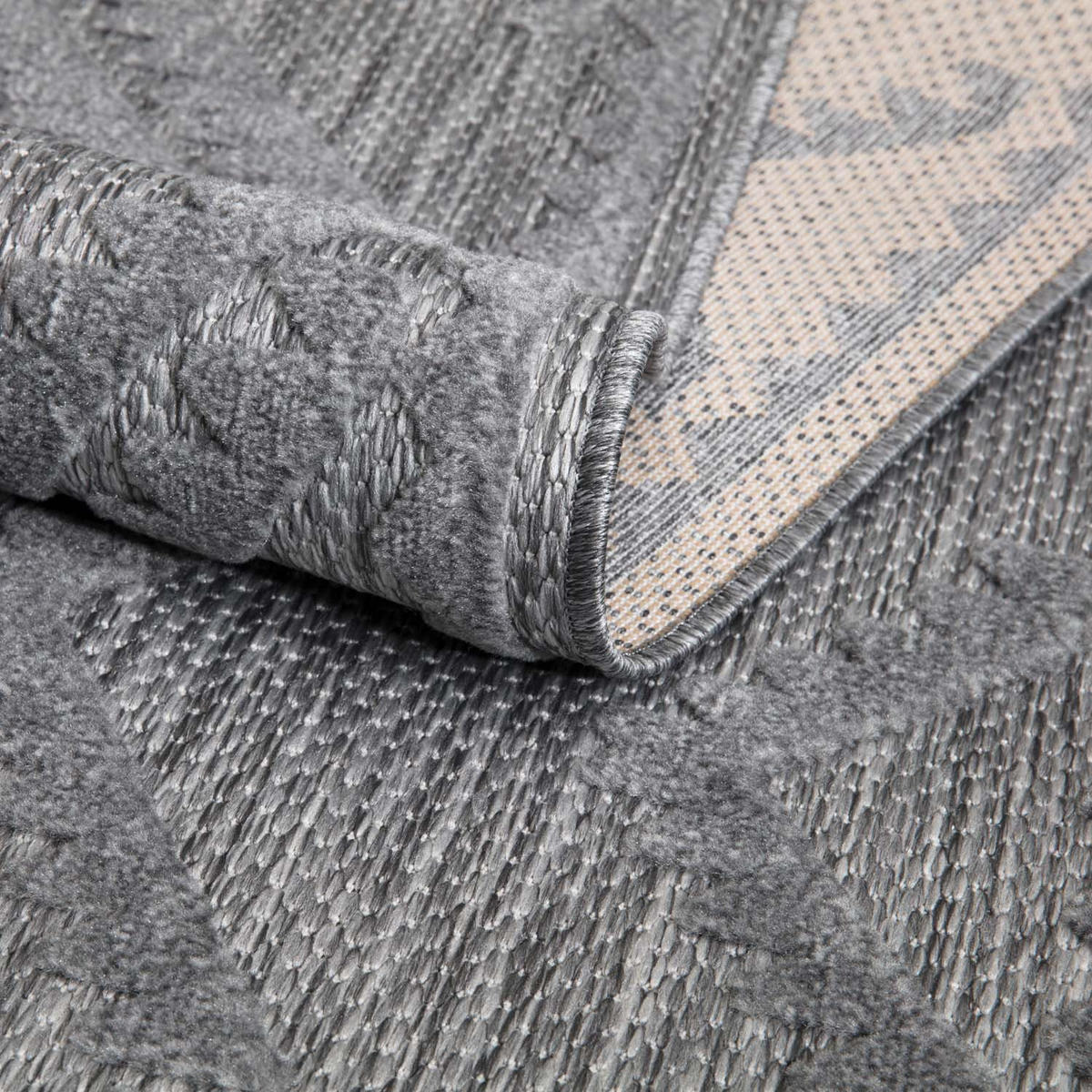 OUTDOOR-TEPPICH Santorini 454 Anthrazit 200x290 cm - Anthrazit, Textil (200/290cm) - carpet city