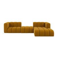 ECKSOFA L-Form Grand L 319 cm, Veloursstoff Salvador, Gelb, Rechts - Gelb, Holz (319/179cm) - Kaiser Möbel