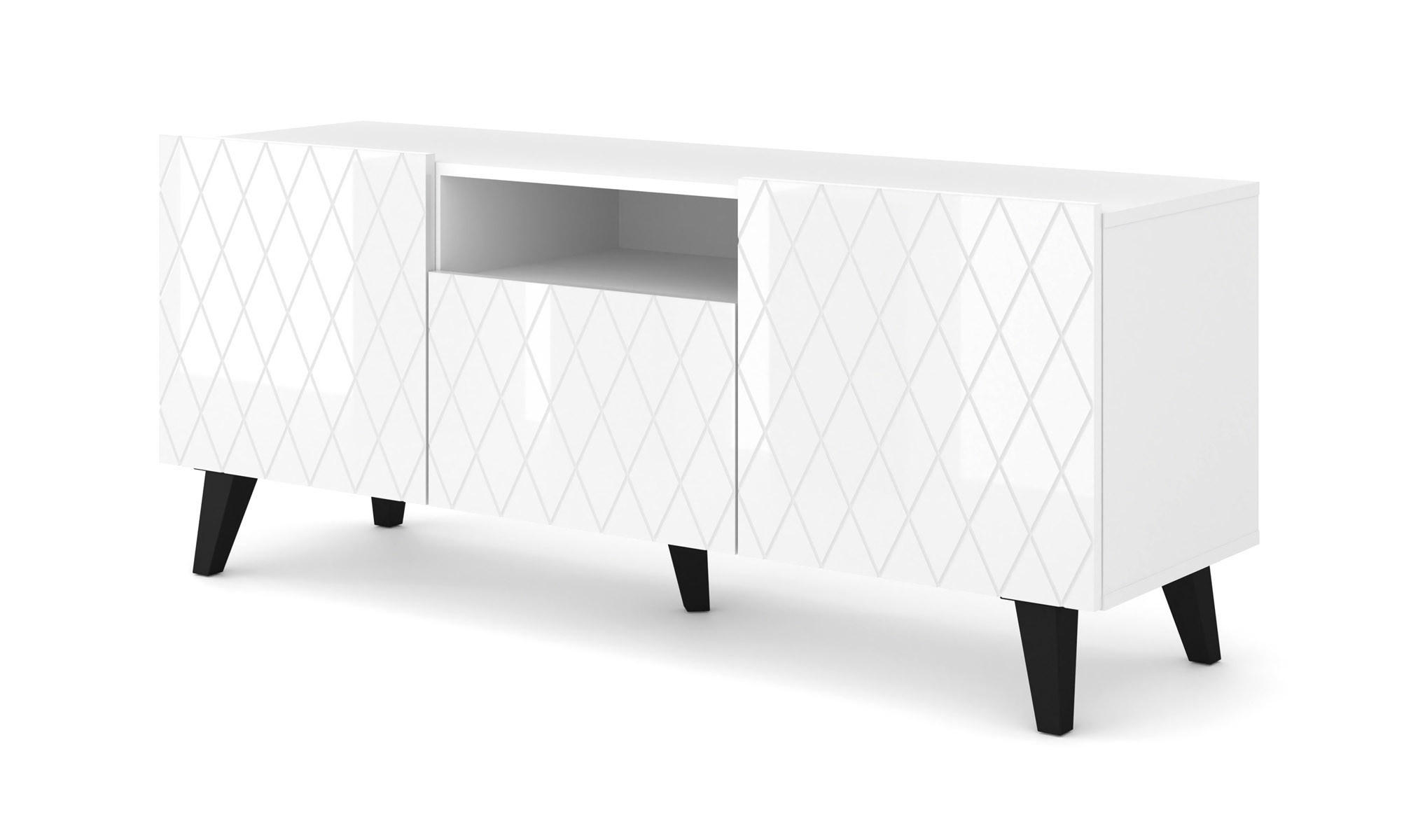 TV LOWBOARD Weiß 145/62/42 - Weiß, Holzwerkstoff (145/62/42cm) - RAUMHIRSCH FURNITURE