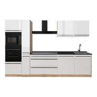 KUCHYNKA R-Line, Biely vysoký lesk/Dub Goldkraft, 310 cm antrasiitti työtaso - biela s vysokým leskom/farba duba, kompozitné drevo (310/206.8/60cm) - Vicco