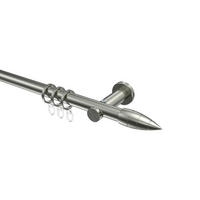 GARDINENSTANGEN-SET Platon Samanto 100 cm, 1-läufig, 20 mm Ø Edelstahl-Optik - Edelstahlfarben, Metall (100cm) - INTERDECO