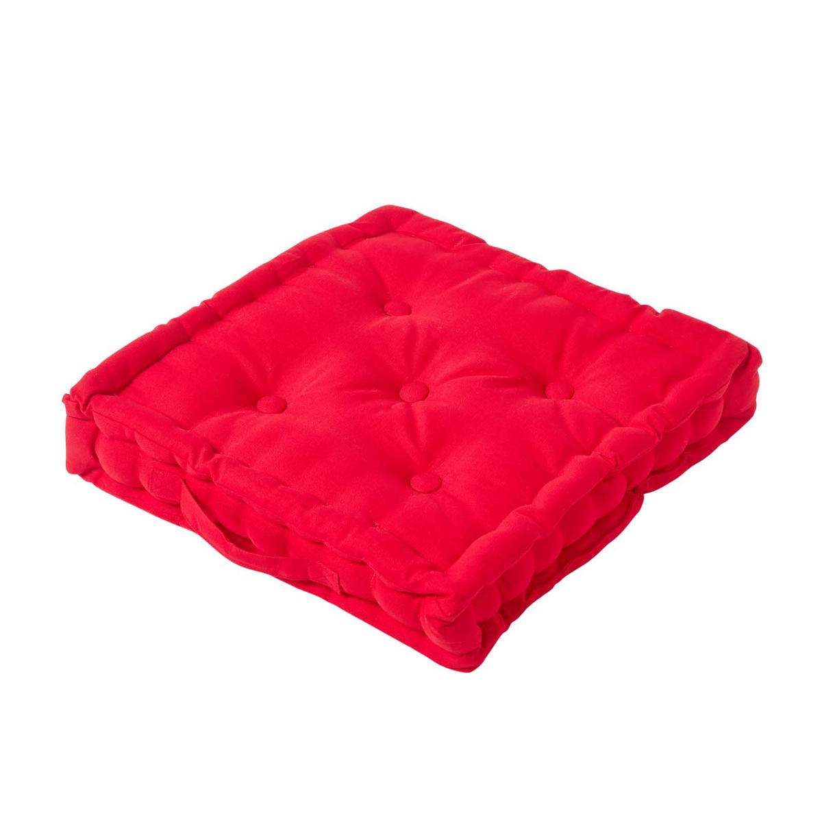 SITZKISSEN rot 50/50/10 cm – Bodenkissen unifarben - Rot, Textil (50/50/10cm) - Homescapes