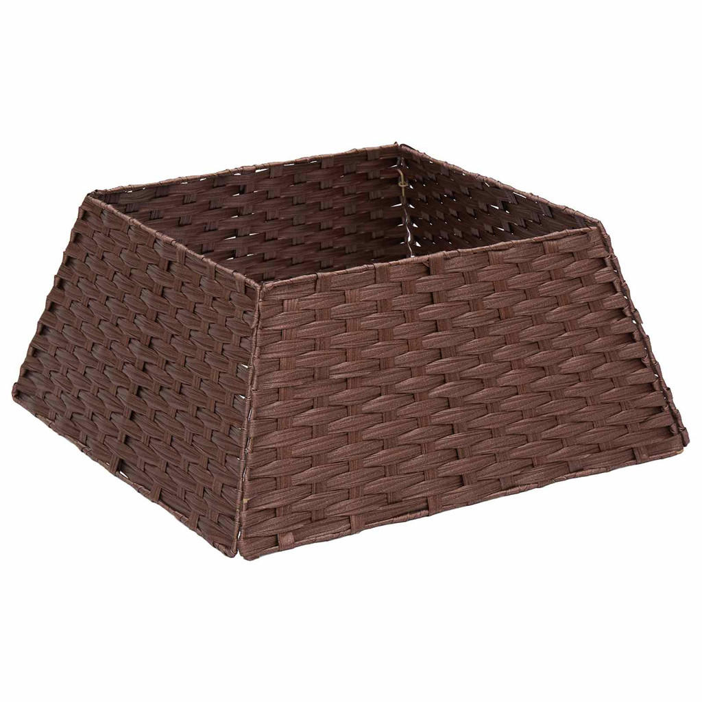 WEIHNACHTSBAUMKRAGEN 60/60/28 cm Braun Poly-Rattan - Braun, Holzwerkstoff (60/28/60cm) - vidaXL