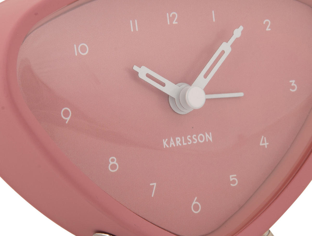 WECKER Triangle 11.4/11.4/9.3 cm - Pink, Metall (11.4/9.3/11.4cm) - Karlsson