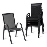 GARTENSTÜHLE-SET - Anthrazit, Textil (56/90/65cm) - Relaxdays