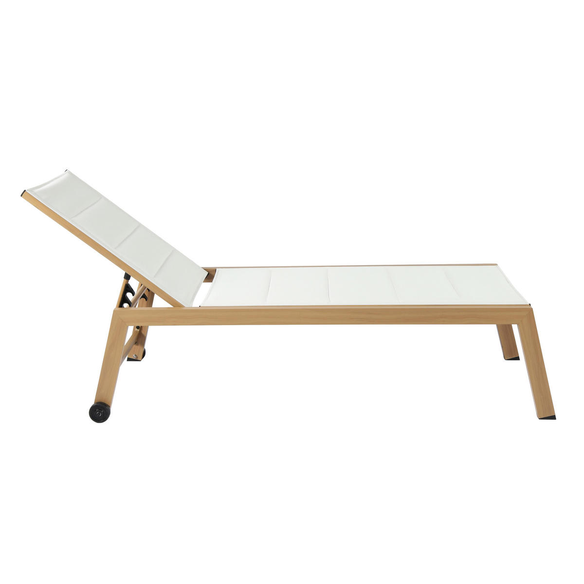 SONNENLIEGE 2-tlg., Weiß - Weiß, Metall (169/102/65cm) - Oviala