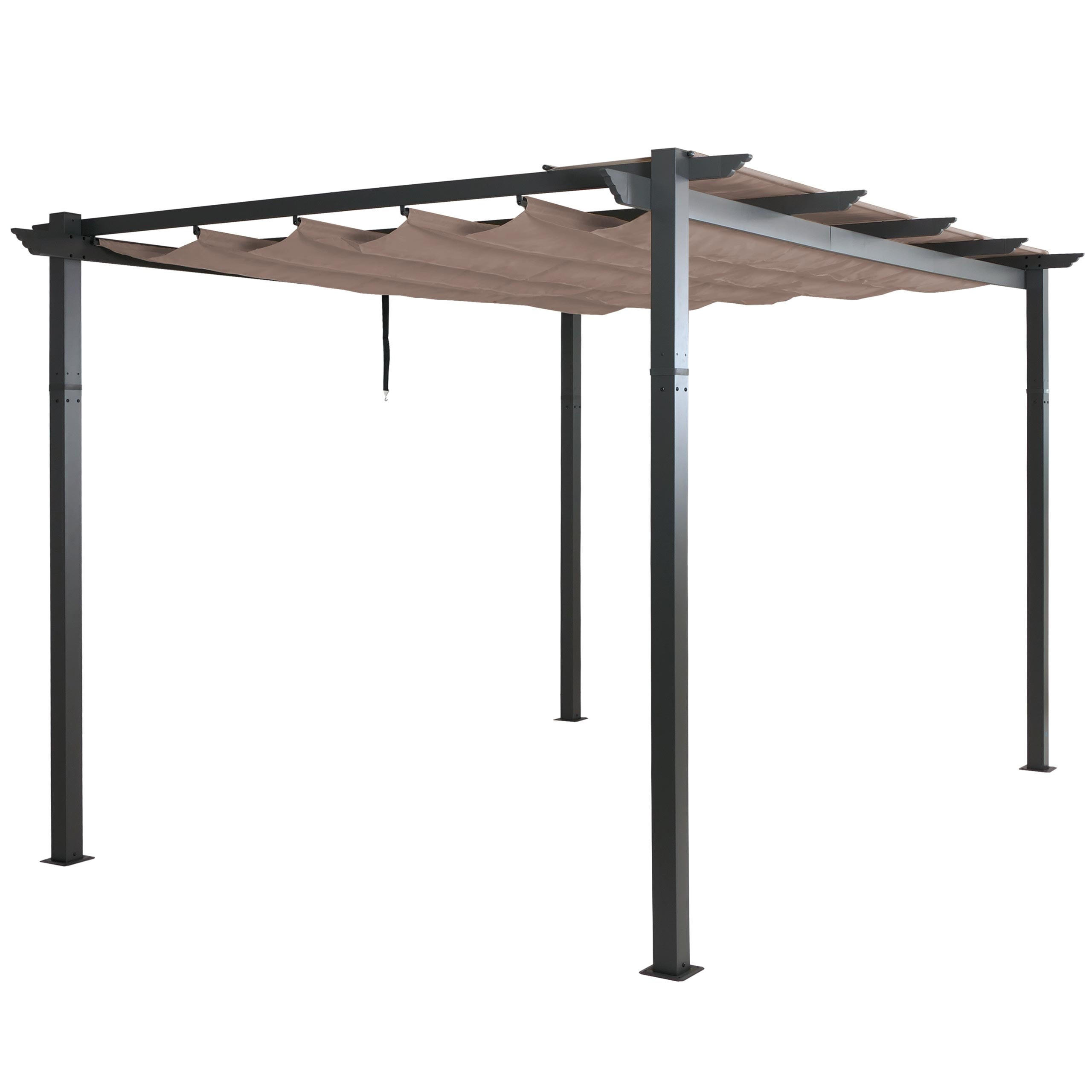 PERGOLA Aluminium 4x3m Taupe - Taupe, Metall (400/240/300cm) - BERLINLODGE