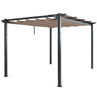 PERGOLA Aluminium 4x3m Taupe - Taupe, Metall (400/240/300cm) - BERLINLODGE